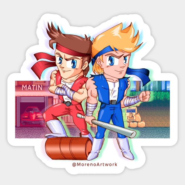 Double Dragon / Billy Lee & Jimmy Lee (version 2) Sticker by MorenoArtwork